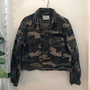 Bershka Cropped Camo Jacket